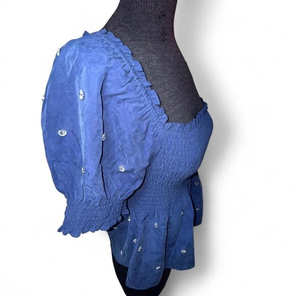 Hill House The Jewel Jammie Top in Navy Size Small - Picture 6 of 7